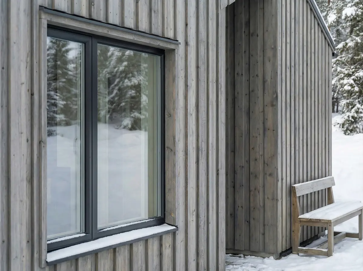 Visualisering: detalj av fasaden och fönstren på Fjällbo 90