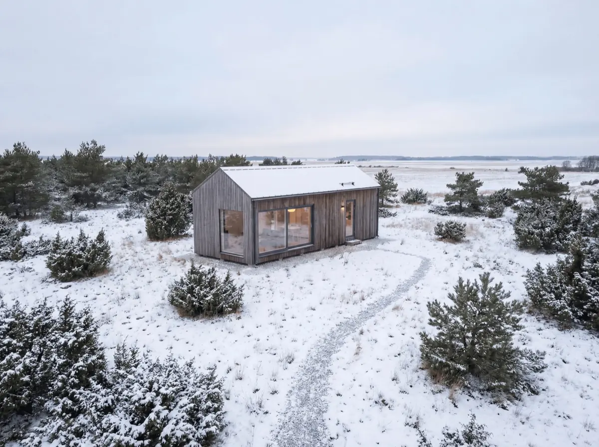 Visualisering: Burgsvik 50 i ett snötäckt landskap, sett ovanifrån