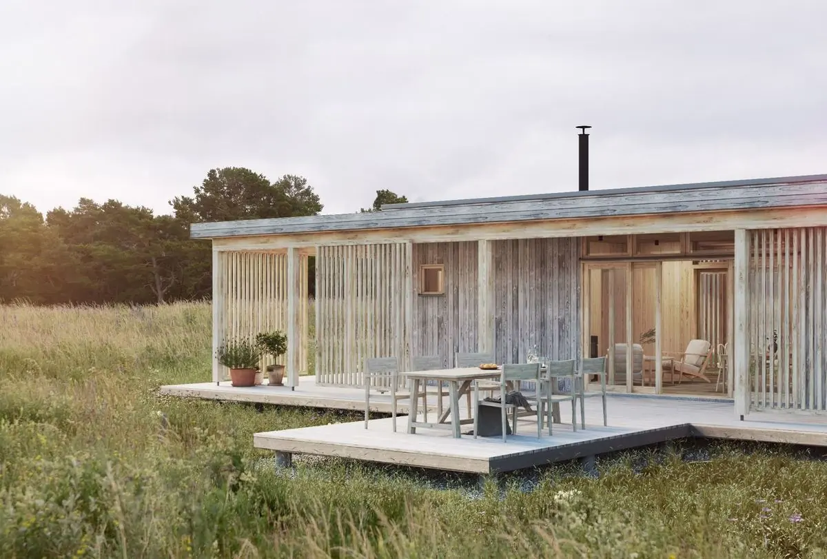 Visualisering: hus ur serien Nära Naturen, samma serie som visningshuset i Visby